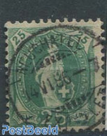 Switzerland 1882 25c, Blue-green, Contr 1X, Perf. 11.75, Used Stamps - Gebraucht