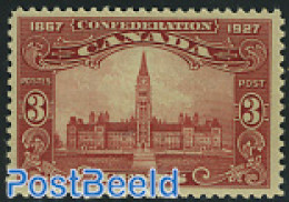 Canada 1927 3c, Stamp Out Of Set, Mint NH, Art - Architecture - Unused Stamps