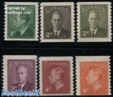 Canada 1949 Definitives 6v, Coil Stamps, Mint NH - Nuevos