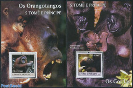 Sao Tome/Principe 2004 Monkeys 2 S/s, Mint NH, Nature - Animals (others & Mixed) - Monkeys - Sao Tome And Principe