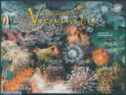 Vanuatu 2005 Coral Gardens 12v M/s, Mint NH, Nature - Fish - Corals - Peces