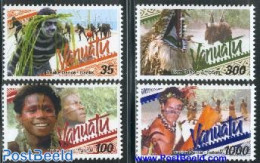 Vanuatu 2001 Tradional Dances 4v, Mint NH, Performance Art - Various - Dance & Ballet - Folklore - Danza