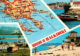 73314631 Halkidiki Chalkidiki Strand Landkarte Halkidiki Chalkidiki - Grèce