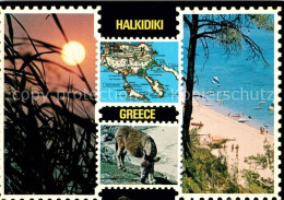 73314627 Halkidiki Chalkidiki Esel Strand Landkarte Halkidiki Chalkidiki - Grèce
