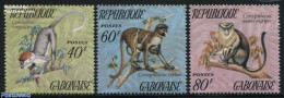 Gabon 1974 Monkeys 3v, Mint NH, Nature - Animals (others & Mixed) - Monkeys - Nuevos