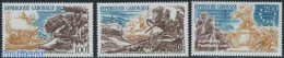 Gabon 1976 US Bi-centenary 3v, Mint NH, History - Nature - Transport - US Bicentenary - Horses - Ships And Boats - Nuevos