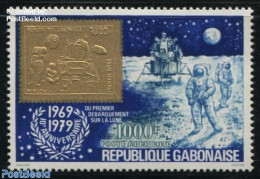 Gabon 1979 Moonlanding 1v, Mint NH, Transport - Stamps On Stamps - Space Exploration - Ungebraucht