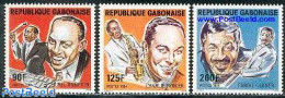 Gabon 1984 Black Musicians 3v, Mint NH, Performance Art - Jazz Music - Music - Popular Music - Nuevos