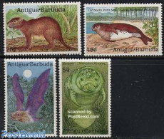 Antigua & Barbuda 1989 Animals 4v, Mint NH, Nature - Animals (others & Mixed) - Bats - Sea Mammals - Antigua Und Barbuda (1981-...)