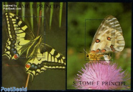 Sao Tome/Principe 1990 Butterflies 2 S/s, Mint NH, Nature - Butterflies - Sao Tome And Principe
