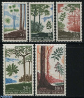 Gabon 1967 Trees 5v, Mint NH, Nature - Trees & Forests - Ongebruikt