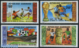 Gabon 1986 Football Gamex Mexico 4v, Mint NH, Sport - Football - Nuevos