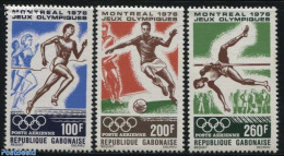 Gabon 1976 Olympic Games Montreal 3v, Mint NH, Sport - Athletics - Football - Olympic Games - Nuovi