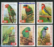 Sahara (=not Official) 1998 Parrots 6v, Mint NH, Nature - Birds - Parrots - Autres & Non Classés