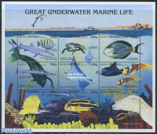 Eritrea 1997 Marine Life 9v M/s, Abudefduf Saxatilis, Mint NH, Nature - Fish - Turtles - Sharks - Fische