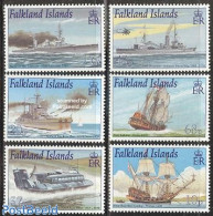 Falkland Islands 2001 Navy Ships 6v, Mint NH, Transport - Helicopters - Ships And Boats - Helikopters