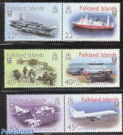 Falkland Islands 2002 20 Years Liberation 3x2v [:], Mint NH, History - Transport - Coat Of Arms - Militarism - Aircraf.. - Militares