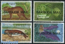 Barbuda 1990 Animals 4v, Mint NH, Nature - Animals (others & Mixed) - Bats - Sea Mammals - Barbuda (...-1981)