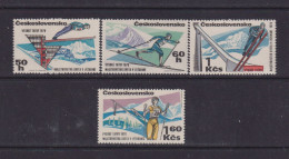 CZECHOSLOVAKIA  - 1970 Skiing Set Never Hinged Mint - Ungebraucht