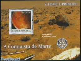 Sao Tome/Principe 2004 Mars Conquest S/s, Mint NH, Transport - Space Exploration - Sao Tome Et Principe
