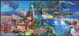Vanuatu 2002 Eco Tourism S/s, Mint NH, History - Nature - Sport - Transport - Various - Geology - Birds - Flowers & Pl.. - Diving