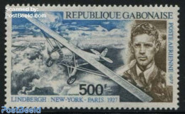 Gabon 1977 C. Lindbergh 1v, Mint NH, Transport - Aircraft & Aviation - Nuovi
