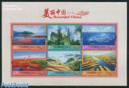 China People’s Republic 2014 Beautiful China 6v M/s, Mint NH, Nature - Various - Birds - Tourism - Unused Stamps