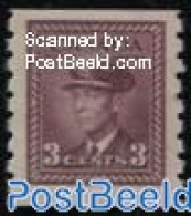 Canada 1942 3c, Coil, Perf 8, Stamp Out Of Set, Mint NH - Nuevos