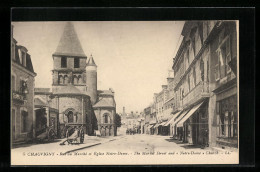 CPA Chauvigny, Rue Du Marché Et Eglise Notre-Dame  - Chauvigny