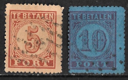 1870 Portzegels Groot Waardecijfer Kamtanding 13¼ NVPH P 1 AA-2 A Complete Gestempelde Serie - Impuestos