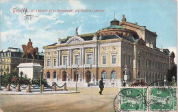 GENEVE -   Le Theatre Et Le Monument Du General Dufour - 1917 - Autres & Non Classés