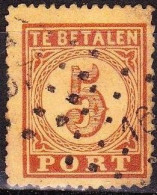 Puntstempel 167 (Druten) Op 1870 Portzegels Groot Waardecijfer 5 Cent Bruin Op Oranje Kamtanding 13¼ NVPH P 1 AB - Postage Due