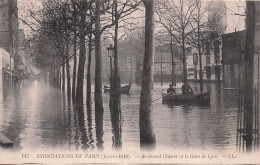 PARIS - Inondations De Janvier 1910 -  Boulevard Diderot Et La Gare De Lyon - La Crecida Del Sena De 1910