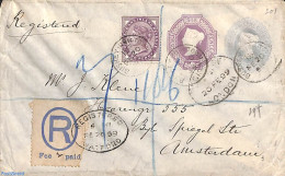 Great Britain 1899 Envelope 6d+2.5d, Uprated To Registered Mail To Amsterdam, Used Postal Stationary - Otros & Sin Clasificación