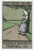 Nationaler Frauendienst, Frankfurt 1914, Postkarte Frankfurt Nach Heidelberg - Briefe U. Dokumente