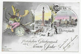 Litho Ansichtskarte Gruss Aus Darmstadt, 1897 Nach Frankfurt - Cartas & Documentos