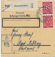 Paketkarte Wasentegernbach, Bäckerei Nach Bad-Aibling, Postamt MeF 1947 - Cartas & Documentos