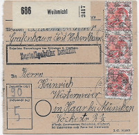 Paketkarte Weihmichl Nach Egelfing, 1948, 46II, MeF, Feldpostbriefe Rückseitig - Brieven En Documenten