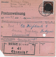 Paketkarte Maschinenfabrik Chemnitz Nach Tschopau, MiNr. AP 826I, 10.8.45 - Lettres & Documents