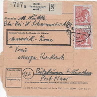 Paketkarte Berlin Reinickendorf West Nach Putzbrunn MeF 1948 - Briefe U. Dokumente