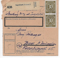 Paketkarte Ingolstadt Nach Haar/München 1948, MeF - Briefe U. Dokumente