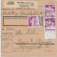Paketkarte Heidelberg, Selbstbucher Nach Haar, 1948, MiNr. 94 MeF - Storia Postale