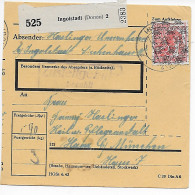 Paketkarte Ingolstadt Nach Haar, München 1948, MeF - Brieven En Documenten