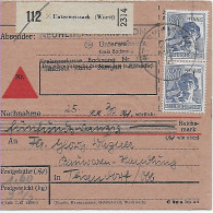 Paketkarte Nachnahme Unterweissach/Württ, Nach Teisendorf 1948, MeF - Cartas & Documentos