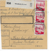 Paketkarte Griesbach, Rottal Nach Haar 1948, MeF - Storia Postale