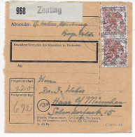 Paketkarte Zenting Nach Haar/München 1948, MeF - Brieven En Documenten