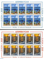 Azerbaijan 2001 Europa 2 M/s, Mint NH, History - Nature - Europa (cept) - Environment - Fish - Sea Mammals - Protección Del Medio Ambiente Y Del Clima