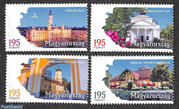 Hungary 2021 Cities 4v, Mint NH, Nature - Roses - Neufs