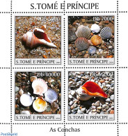 Sao Tome/Principe 2004 Shells 4v M/s, Mint NH, Nature - Shells & Crustaceans - Mundo Aquatico