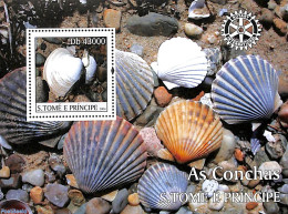 Sao Tome/Principe 2004 Shells S/s, Mint NH, Nature - Various - Shells & Crustaceans - Rotary - Mundo Aquatico